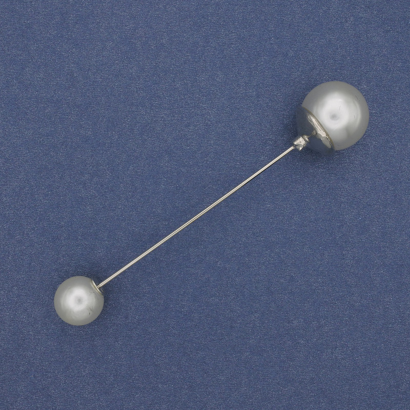 Broszka-spinka Majorka 9–12 mm, srebrzysty metal 73 mm+