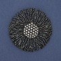 Broszka-wisiorek Akcent ze białymi kryształami, ciemno-srebrny metal 61 mm+