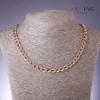 Łańcuszek Xuping1, wygięty splot romboidalny, grubość 7 mm, długość 51 cm, pozłacany 18K