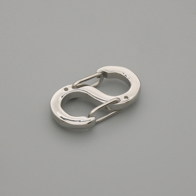 Zapięcie do biżuterii – zamek 16×8,5 mm, metal srebrzysty