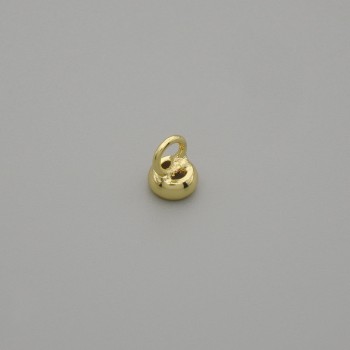 Cena za 1 szt. zakończenie-kapelusik do koralików, kolor metalu: złoty, średnica 4,5×1 mm, otwór 2,5 mm±