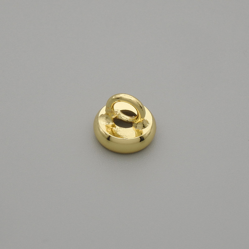 Końcówka-czapeczka do koralików, kolor metalu złoty, średnica 8×1 mm, otwór 3 mm
