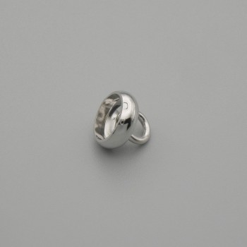 Okucie – zakończenie kapeluszkowe do koralika, kolor metalu: srebrny, średnica 8×1 mm ±, otwór około 3 mm