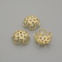 Złota czapeczka do koralików, średnica 9 mm ± otwór 0,8 mm ±, opakowanie 10 szt.