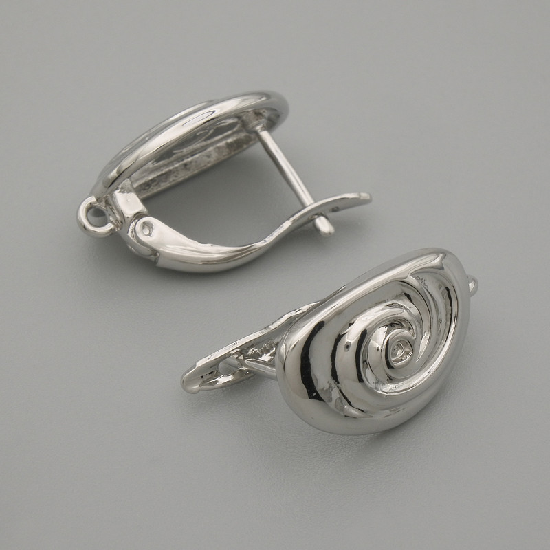 Bigle do kolczyków srebrzyste 16,5×10 mm – para