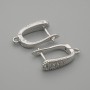 Sztyfty do kolczyków srebrzyste z białymi cyrkoniami 15×4 mm ± para