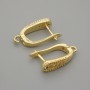 Sztyfty do kolczyków z białymi cyrkoniami, złocisty metal, 15×4 mm ± para