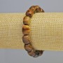 Wyprzedażowa bransoleta z tygrysim okiem, naturalny kamień w formie bloczka, o wymiarach 10×12 mm ± (na elastycznej gumce), długość 18 cm+