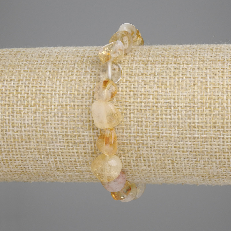 Bransoletka z cytrynu galetowanego, średnica 8–10×8–9 mm, 5 mm ±, długość 18 cm ±, na elastycznej gumce