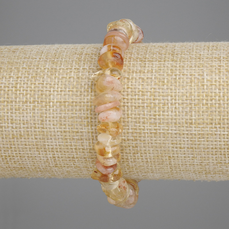Bransoletka z drobin cytrynu, średnica 8-11×3-5 mm, długość 18 cm, elastyczna