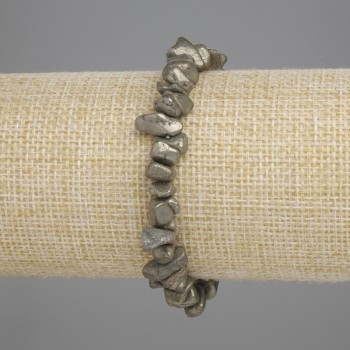 Bransoleta z drobin pirytu, średnica 6–12×3–5 mm ±, długość 18 cm ±, elastyczna