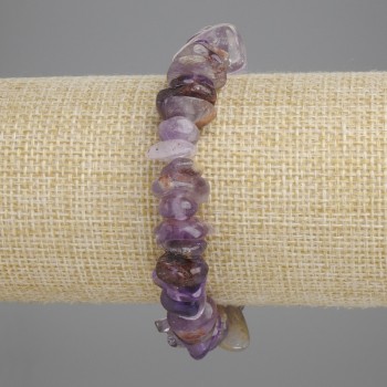 Bransoletka z ametynu – kawałki, średnica 6-9-16×3-6 mm, długość 18 cm +