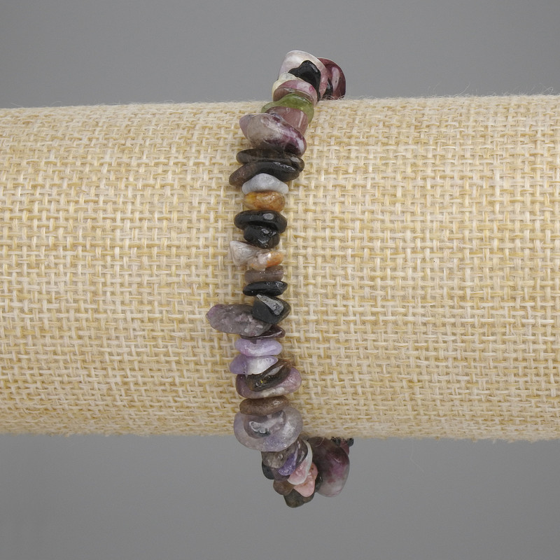 Bransoletka z turmalinem – kawałki, średnica 5–12×1–3 mm ±, długość 18 cm ±
