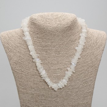 Naszyjnik z adularu, drobiny, średnica 8–12×2–4 mm, długość 45 cm, zapięcie