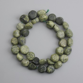 Koraliki z serpentynu galetowane, średnica 9–13×10–12 mm, długość 37 cm +