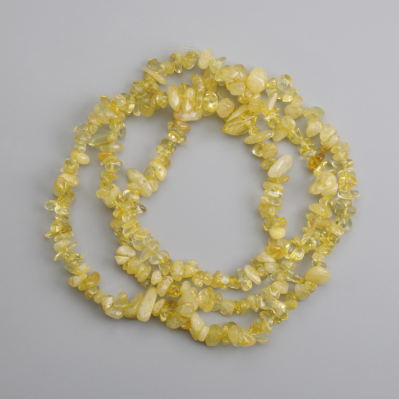 Koraliki cytrynowe – chipsy, średnica 6–12×4–6 mm, długość 75 cm