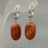 Kolczyki z koralu gąbczastego, owalne, 18×11 mm, długość 35 mm ±