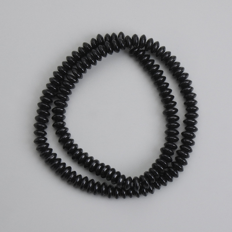 Koraliki agatowe gładkie w kształcie rondla, 6×3 mm, długość około 37 cm