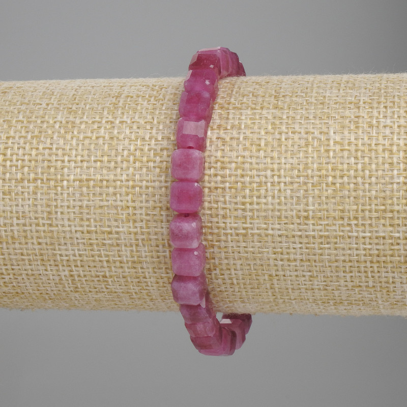 Bransoletka z turmalinu fasetowanego – kostka 6×6 mm