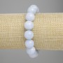 Bransoletka z akwamarynu, gładkie kule o średnicy 12 mm, długość 18 cm, elastyczna