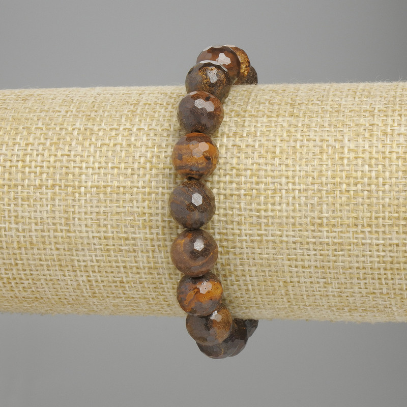 Bransoletka z fasetowanego tygrysiego oka – kulka, średnica 10 mm, długość 18 cm +/- elastyczna
