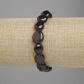 Bransoletka z granatu fasetowanego, średnica 10–14×10–12 mm ±, długość 18 cm ±, na elastycznej gumce