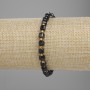 Bransoletka z fasetowanego agatu w kostkach 5×5 mm, koraliki 3 mm, długość 18 cm, elastyczna