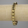 Bransoletka z hematytu w kostkach, koraliki mieszanki 7,5×7,5 mm, kolor złocisty, długość 18 cm, na elastycznej gumce
