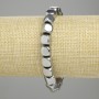 Bransoletka z hematytu w kostkach – mieszanka koralików 7,5×7,5 mm ± kolor srebrny, długość 18 cm ± elastyczna