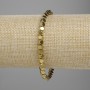 Bransoletka z hematytu w formie wielokątnych brył 4×4 mm, kolor złoty, długość 18 cm, stretch