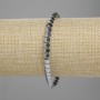 Bransoletka z hematitu fasetowanego 4×4 mm ± kolor srebrny, długość 18 cm ± elastyczna