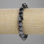 Bransoletka z hematitu fasetowanego 8×8 mm+-, długość 18 cm+- elastyczna