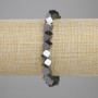 Bransoletka z hematytu — kostki z poprzecznym otworem, 5,5×5,5 mm, długość 18 cm ±, elastyczna