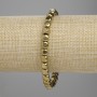 Bransoleta z hematitu w kostkach, 5×5 mm, średnica 5 mm, kolor złocisty, długość 18 cm, elastyczna