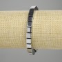 Bransoletka z hematitu w kostkach, średnica 6×6 mm ± kolor srebrzysty, długość 18 cm ± elastyczna