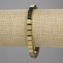 Bransoletka z hematitu w kostkach, średnica 6×6 mm±, kolor złocisty, długość 18 cm±, elastyczna