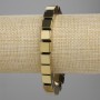 Bransoletka z hematytu w kostkach, średnica 8×8 mm ±, kolor złocisty, długość 18 cm ±, elastyczna