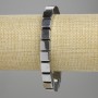 Bransoletka hematyt w kształcie sześcianów, średnica 8×8 mm±, kolor srebrny, długość 18 cm±, elastyczna