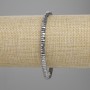 Bransoletka z hematytu fasetowanego w kształcie rondela, średnica 4×2 mm ± kolor srebrny, długość 18 cm ± elastyczna