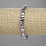Bransoletka z hematytu fasetowanego, średnica 6×2 mm, kolor srebrny, długość 18 cm, na elastycznej gumce