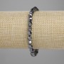 Bransoletka z hematitu fasetowanego, średnica kulek 6 mm ±, długość 18 cm ±, na elastycznej gumce