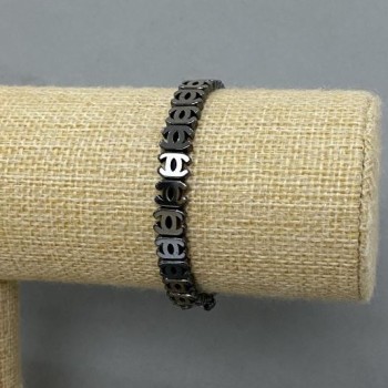 Bransoletka hematyt Chanel 8×6 mm, długość około 18 cm, elastyczna