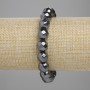 Bransoletka z fasetowanych kulek hematytu o średnicy 10 mm, długość około 18 cm, na elastycznej gumce