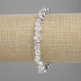 Bransoletka z kamienia lawowego z srebrzystym metalowym wykończeniem, porowate koraliki 6,5–8,5×4–5 mm ±, długość 18 cm ±, elastyczna