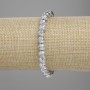 Bransoletka z lawy wulkanicznej z srebrzystym napylaniem, porowate kule 6,5 mm, długość 18 cm, elastyczna