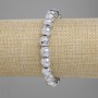 Bransoletka z kamienia lawowego ze srebrzystą metalową powłoką, porowate kulki 8,5 mm, długość 18 cm, elastyczna