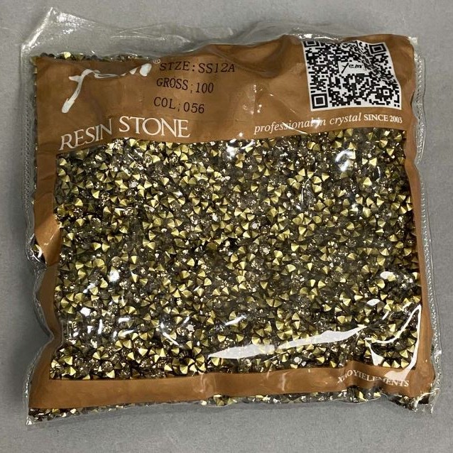 Kryształy strassowe, kamienie, kolor szary, średnica 3 mm +/- opakowanie 105 g (+/-)