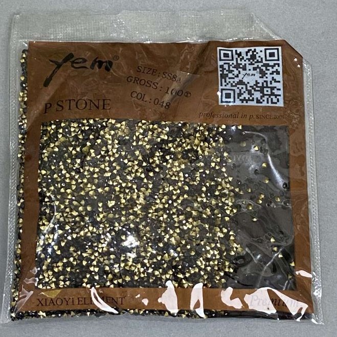 Kryształki strassowe czarne, średnica 2 mm ±, opakowanie 50 g ±