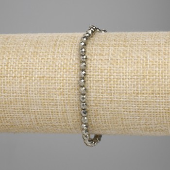 Bransoletka z pirytu fasetowanego, kuleczki 4 mm, długość 18 cm ±, elastyczna
