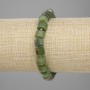 Bransoletka z jadeitu fasetowanego w kształcie rondla 8×5 mm, koraliki 3 mm, długość 18 cm, na elastycznej gumce
